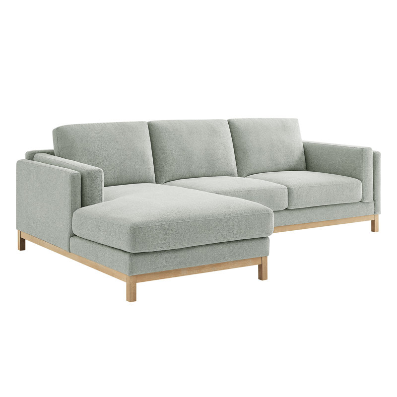 Roscoe Left-Facing Fabric Sectional Sofa With Chaise, Mist Fabric, Left Hand Facing