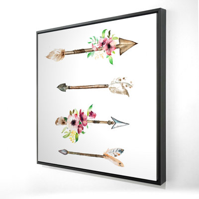 "Flèches et fleurs" sur toile