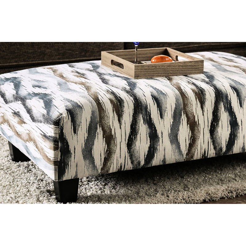 Microfibre douce à motif contemporain multicolore de style contemporain, revêtue de pieds en bois massif effilés, profondeur de 43 pouces, hauteur de 18 po, poids de 40 lb, largeur de 32 lb