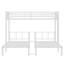 Lit superposé simple au-dessus de simple et simple pour 3 personnes, lit simple superposé au dessus de simple et simple en métal, blanc