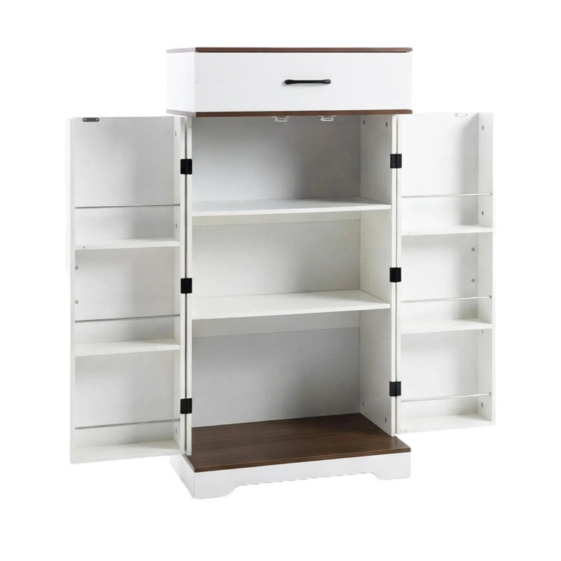 Armoire de rangement Farmry, Brun / Blanc