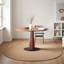 Petit bureau rond en bois massif noyer noir-1992014716