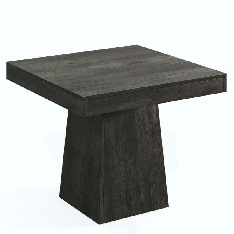 Table de salle à manger carrée pour 4 personnes, petite table de cuisine de ferme avec plateau en bois épais et base à piédestal robuste, table de salle à manger compacte pour appartement, salle à manger, coin repas (table seulement)