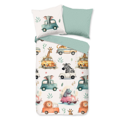 Cotton Abstract Duvet Cover with Pillowcases