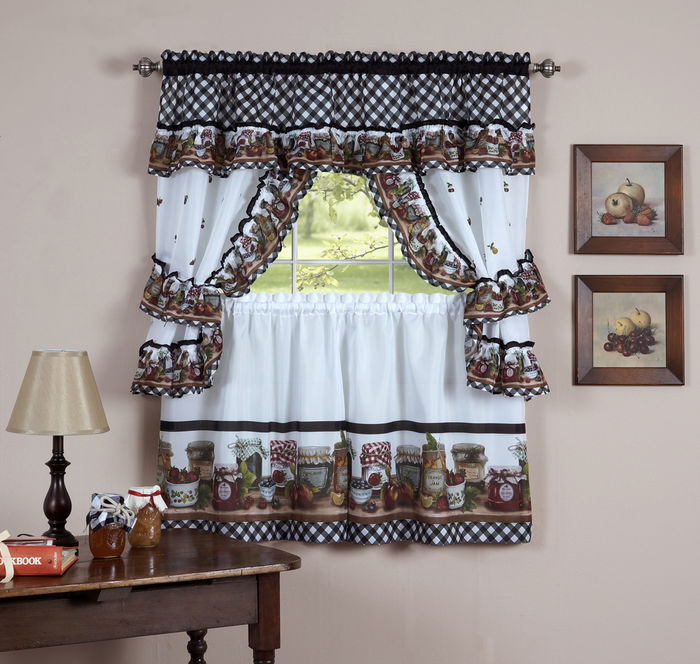 Patrik Floral Swag Kitchen Curtain, 57" x 24"
