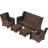 Patio Furniture : Outdoor Sectional With 3 Couch, 2 Single Chairs, Ottomans. Gray-Navy For Lawn, Garden, Backyard. Rust- Steel Structure. Fine Woven . Fade- Cushions Protection. Comfortable High-1022045937