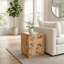 Table d'appoint en bois - Table d'appoint carrée pour la maison, le bureau, la chambre à coucher et le salon - brun clair 21 po