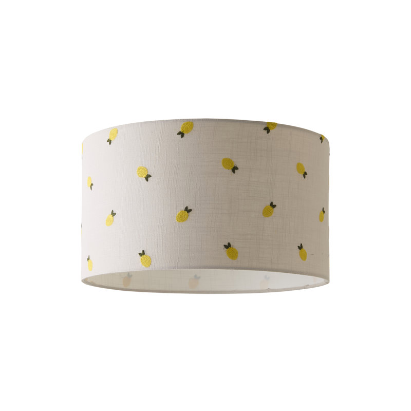 20cm H Fabric Drum Lamp Shade ( Slip-On ) in Cream