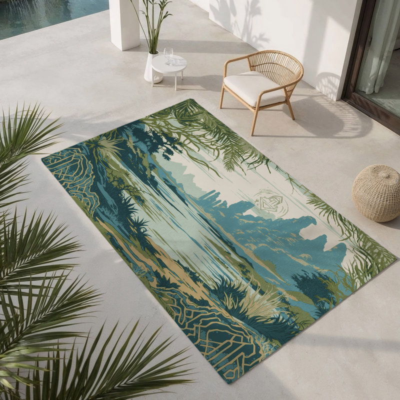 Tapis intérieur et extérieur Echoes Of Hyrule, Rectangle 1 pi 6 po x 2 pi 6 po