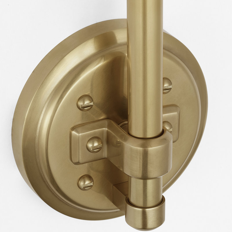 Thomas O'Brien 1 - Light Outdoor Barn Light, White, Hand-Rubbed Antique Brass, 16.25" H x 14.5" W x 8" D