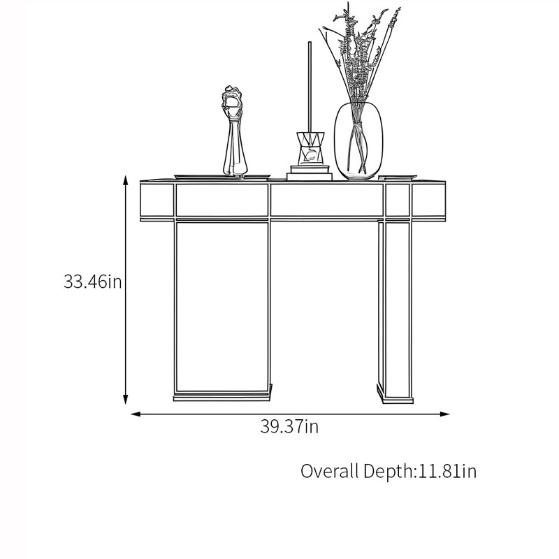 Console créative de style italien, H 33,46 po x l 39,37 po x P 11,81 po