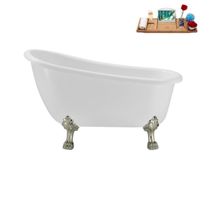 53.1'' x 25.6'' Freestanding Soaking Acrylic Bathtub