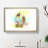 Two Macaw Parrots on a Branch in Abstract - Picture Frame Painting Print-55777703-55777701