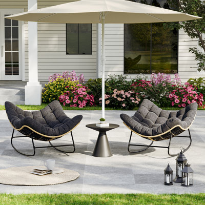 Clymer Steel Egg-shaped Royal Rocking Chair With Cushion