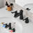 Bathroom Faucets For Sink 3 Hole Black 8 Inch Widespread Bathroom Sink Faucet With Pop Up Drain Double Lever Handle Faucet Bathroom Vanity Faucet Basin Mixer Tap Faucet With Hose-125230816
