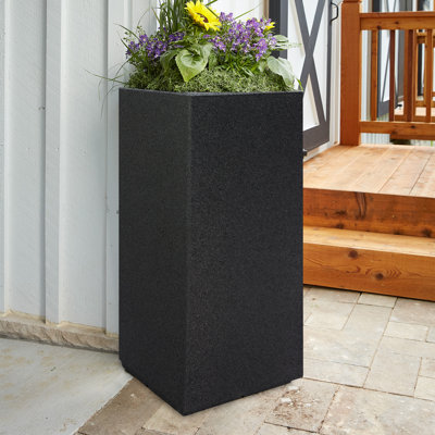Gita Tall Lightweight Outdoor 16" x 16" x 36" Square Planter Box