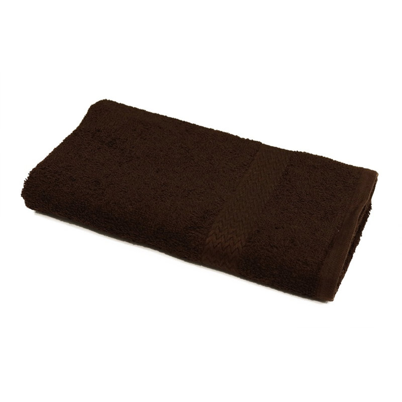 ISC Collection Ring Spun Dobby Border 100% Cotton Hand Towel Set By Rifz, Brown