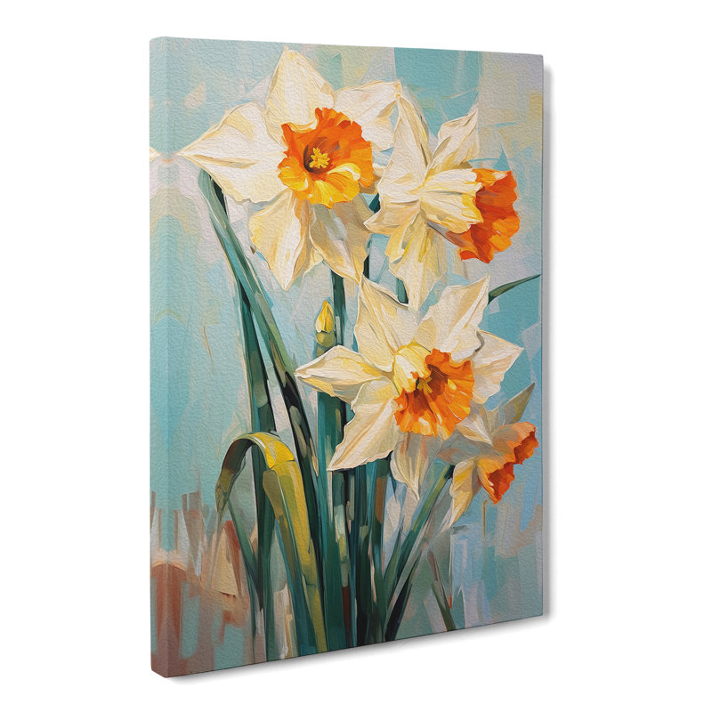 Daffodil Flower Expressionism - Print, 60cm H x 40cm W x 3cm D