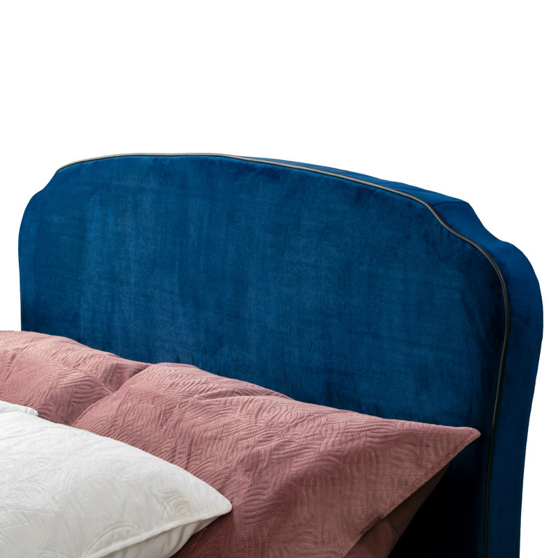 Rayner Upholstered Standard Bed, Velvet, Blue