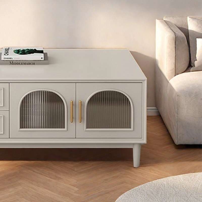 Solid wood coffee table with rounded edges