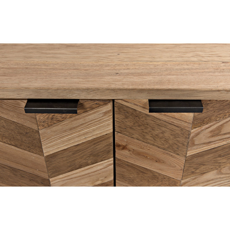 Herringbone 76.5'' W Solid Wood Sideboard