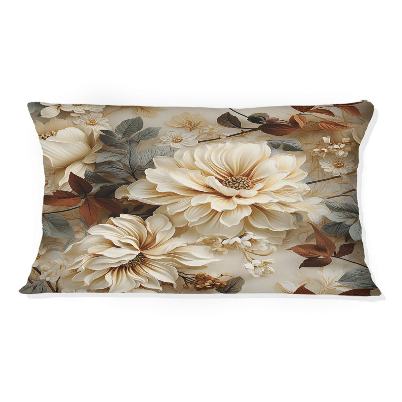 Motif rustique victorien rustique Brocade - coussin imprimé floral