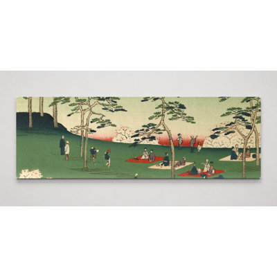 Cherry Blossom Viewing at Asukayama — Panoramic Canvas Wall Art