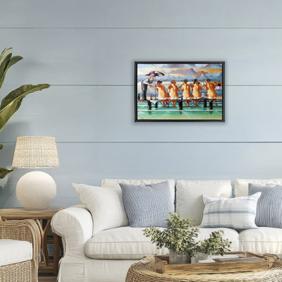 The Book Club Beachgoers Floating Frame, design by Ronald West