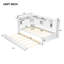 Lit de jour simple polyvalent avec station de charge, port USB, tablettes de rangement avec portes coulissantes et lit gigogne coulissant