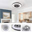 Ventilateur de chambre à coucher 23 po avec télécommande, à intensité variable, 8 pales, moteur CC réversible, avec lumière DEL