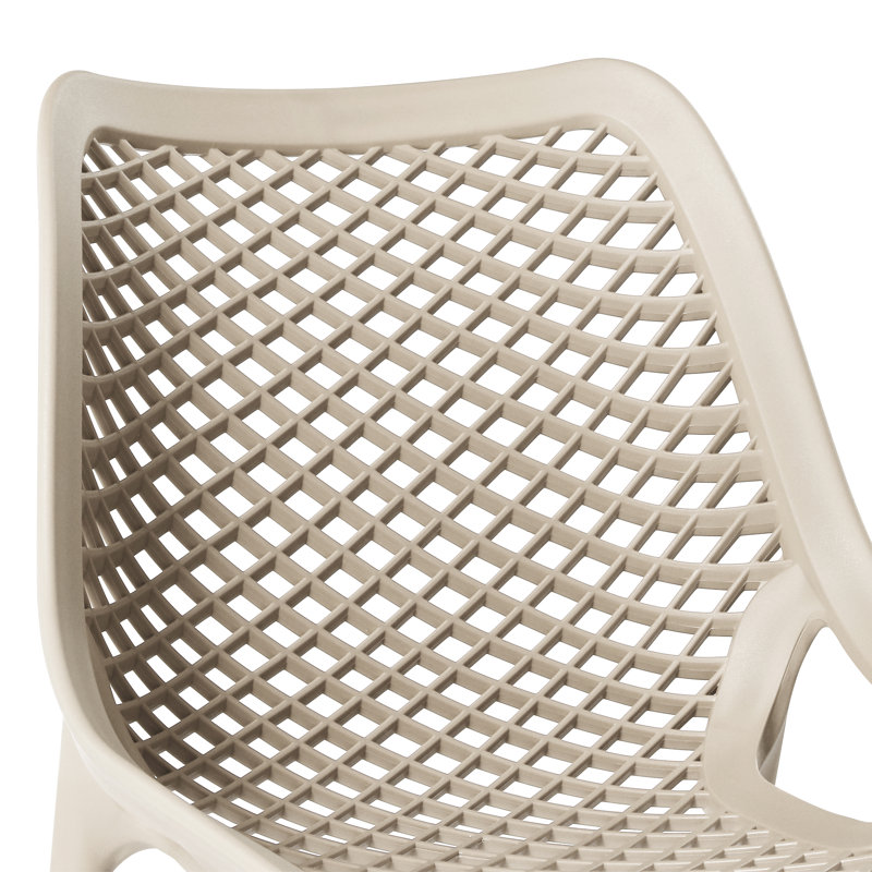 Chaise de salle à manger d'extérieur empilable (ensemble de 2), Beige
