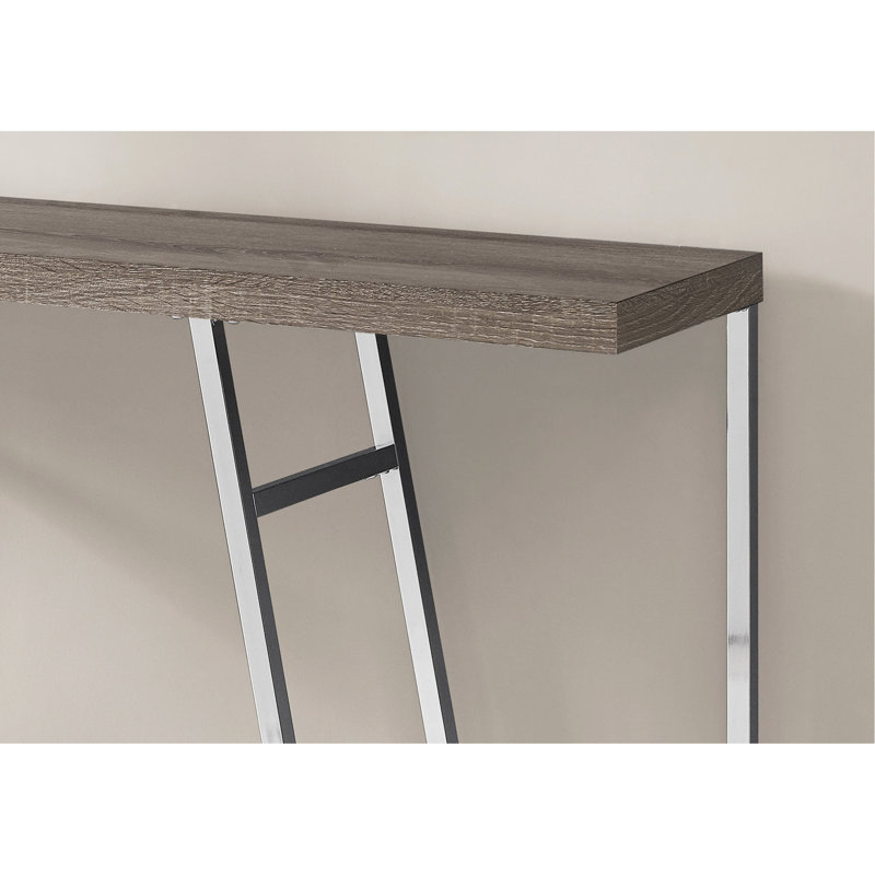 Table d'appoint de salle à manger étroite avec stratifié taupe, bureau moderne - pieds