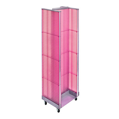 H-Unit Pegboard Floor Display on Wheeled Base. Panel Size: 16"W x 60"H