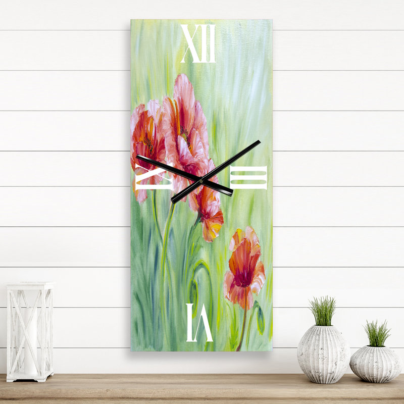 Horloge murale Blossoming Poppies II, Petit