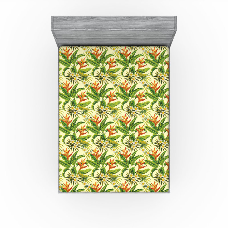 Ensemble de 2 draps-housses Ambesonne, Multicolore / floral 17, Drap-housse grand