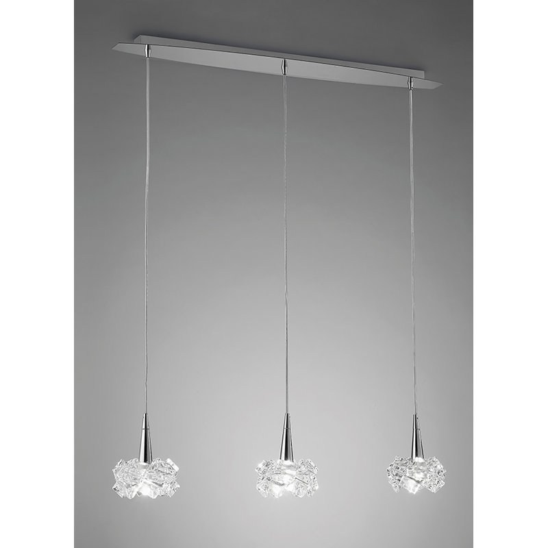 Wanda 3 - Light Polished Chrome Kitchen Island Pendant