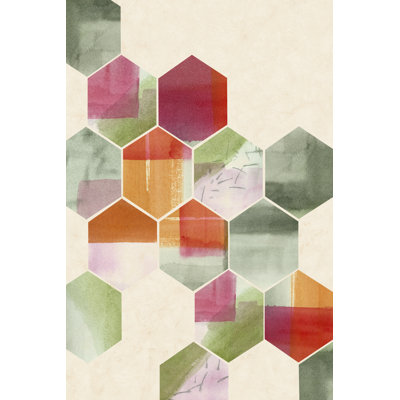 Color Pop Honeycomb I by Grace Popp - Painting on Canvas
