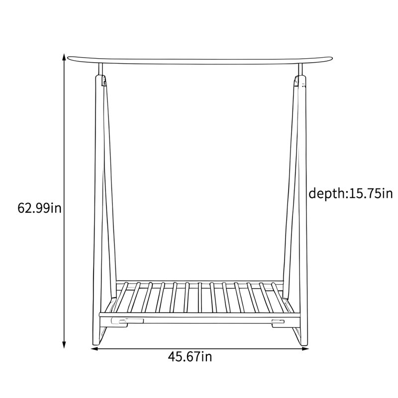 Elegant Solid Wood Coat Rack, Walnut