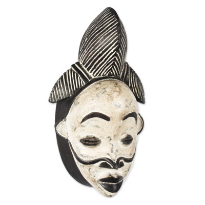 Décoration murale masque de bois punu beauté Gabon