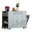 Îlot de cuisine cannelé avec rangement pour poubelle, prises de courant et tablettes réglables pour les cuisines modernes-291151322
