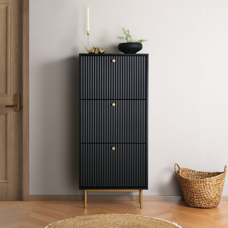 18 Pair Shoe Rack, Black