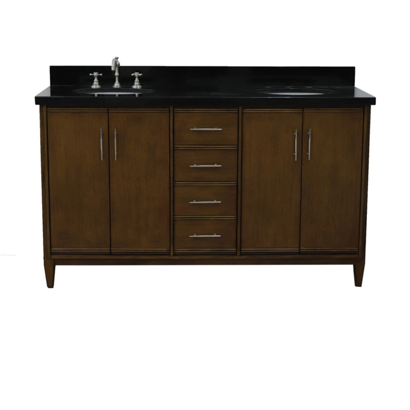 Ensemble de meuble-lavabo double 61 po Hartin, Noir