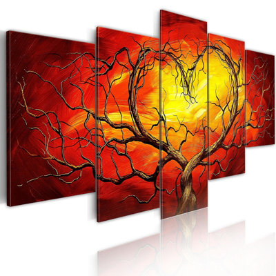 «Burning Heart», ensemble de 5 peintures sur toile tendue