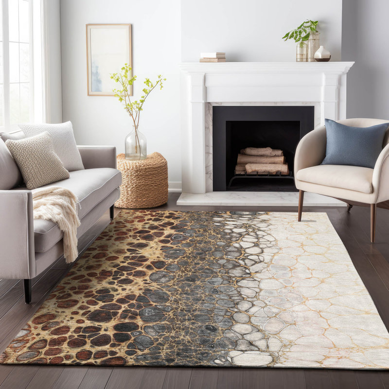 Tapis ivoire de qualité supérieure lavable à la machine Kolten, Rectangle 10 pi x 14 pi