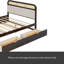 Grand lit plateforme en bois avec lit gigogne et 2 tiroirs-693502691