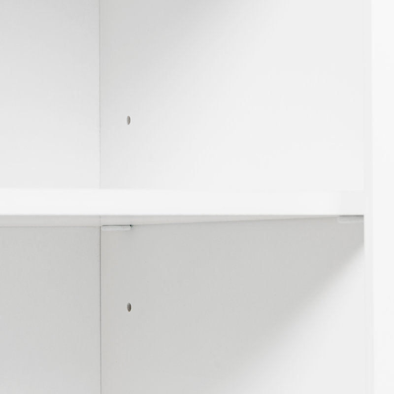 Armoire de rangement haute avec portes et tiroir - eau, facile à nettoyer, blanche pour portes de salle de bain, tiroir, tablette réglable, espace