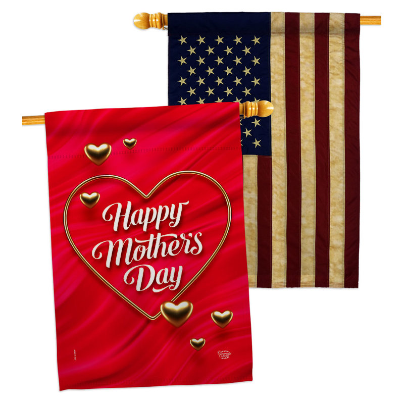 Double Sided 40'' H x 28'' W Polyester Mother's Day House Flag