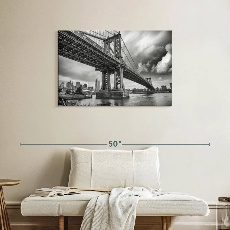 Lilie BW Manhattan Bridge, 24" H x 36" W