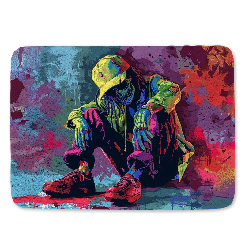 Laryea Microfiber / Microsuede Non-Slip Bath Mat, 21"W x 34"L