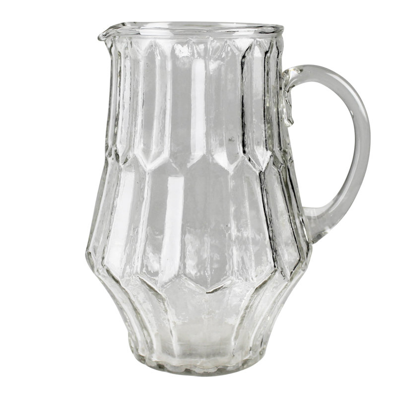 Faceted Pitcher, Glass  32 Oz Capacity